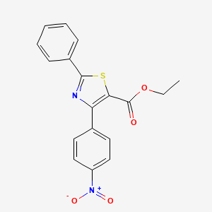 molecular formula C18H14N2O4S B4888315 ethyl 4-(4-nitrophenyl)-2-phenyl-1,3-thiazole-5-carboxylate 
