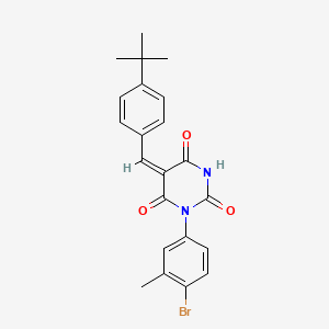 molecular formula C22H21BrN2O3 B4888325 1-(4-bromo-3-methylphenyl)-5-(4-tert-butylbenzylidene)-2,4,6(1H,3H,5H)-pyrimidinetrione 