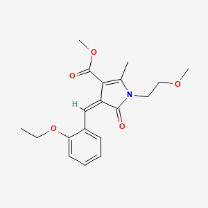 molecular formula C19H23NO5 B4888339 methyl 4-(2-ethoxybenzylidene)-1-(2-methoxyethyl)-2-methyl-5-oxo-4,5-dihydro-1H-pyrrole-3-carboxylate 