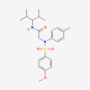 molecular formula C23H32N2O4S B4888343 N~1~-(1-isopropyl-2-methylpropyl)-N~2~-[(4-methoxyphenyl)sulfonyl]-N~2~-(4-methylphenyl)glycinamide 