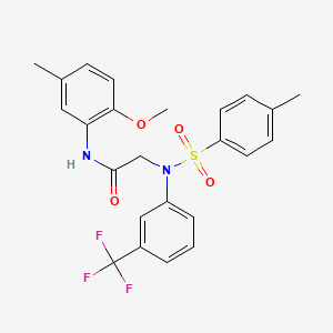 molecular formula C24H23F3N2O4S B4888346 N~1~-(2-methoxy-5-methylphenyl)-N~2~-[(4-methylphenyl)sulfonyl]-N~2~-[3-(trifluoromethyl)phenyl]glycinamide 