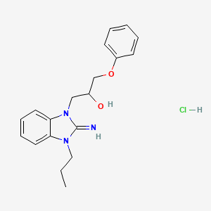 molecular formula C19H24ClN3O2 B4888351 1-(2-imino-3-propyl-2,3-dihydro-1H-benzimidazol-1-yl)-3-phenoxy-2-propanol hydrochloride 