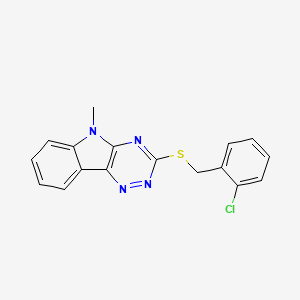 molecular formula C17H13ClN4S B4888358 3-[(2-chlorobenzyl)thio]-5-methyl-5H-[1,2,4]triazino[5,6-b]indole 