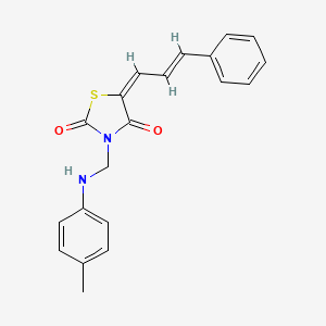 3-{[(4-methylphenyl)amino]methyl}-5-(3-phenyl-2-propen-1-ylidene)-1,3-thiazolidine-2,4-dione