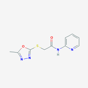 molecular formula C10H10N4O2S B488836 2-[(5-methyl-1,3,4-oxadiazol-2-yl)sulfanyl]-N-(2-pyridinyl)acetamide CAS No. 794551-18-1