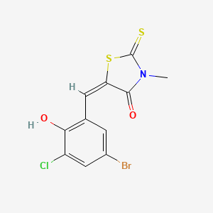 molecular formula C11H7BrClNO2S2 B4888362 5-(5-bromo-3-chloro-2-hydroxybenzylidene)-3-methyl-2-thioxo-1,3-thiazolidin-4-one 