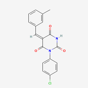 molecular formula C18H13ClN2O3 B4888374 1-(4-chlorophenyl)-5-(3-methylbenzylidene)-2,4,6(1H,3H,5H)-pyrimidinetrione 