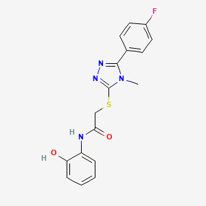 molecular formula C17H15FN4O2S B4888391 2-{[5-(4-fluorophenyl)-4-methyl-4H-1,2,4-triazol-3-yl]thio}-N-(2-hydroxyphenyl)acetamide 