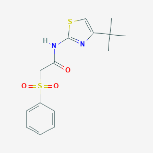 molecular formula C15H18N2O3S2 B488840 N-(4-tert-butyl-1,3-thiazol-2-yl)-2-(phenylsulfonyl)acetamide CAS No. 794551-21-6