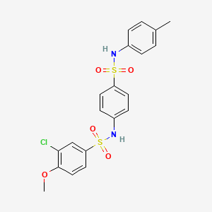 molecular formula C20H19ClN2O5S2 B4888405 3-chloro-4-methoxy-N-(4-{[(4-methylphenyl)amino]sulfonyl}phenyl)benzenesulfonamide 