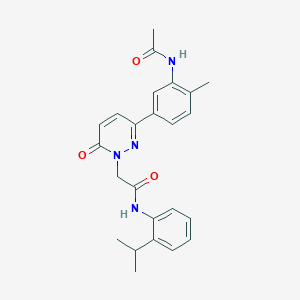 molecular formula C24H26N4O3 B4888417 2-[3-[3-(acetylamino)-4-methylphenyl]-6-oxo-1(6H)-pyridazinyl]-N-(2-isopropylphenyl)acetamide 
