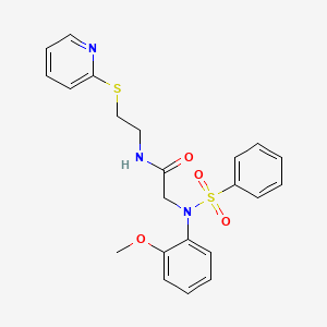 molecular formula C22H23N3O4S2 B4888423 N~2~-(2-methoxyphenyl)-N~2~-(phenylsulfonyl)-N~1~-[2-(2-pyridinylthio)ethyl]glycinamide 