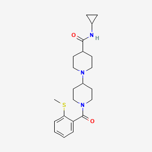 molecular formula C22H31N3O2S B4888427 N-cyclopropyl-1'-[2-(methylthio)benzoyl]-1,4'-bipiperidine-4-carboxamide 