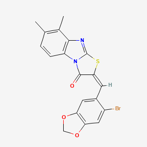 molecular formula C19H13BrN2O3S B4888443 2-[(6-bromo-1,3-benzodioxol-5-yl)methylene]-7,8-dimethyl[1,3]thiazolo[3,2-a]benzimidazol-3(2H)-one 
