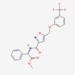 molecular formula C21H17F3N2O5 B4888458 methyl (2S)-phenyl{[(5-{[3-(trifluoromethyl)phenoxy]methyl}-3-isoxazolyl)carbonyl]amino}acetate 