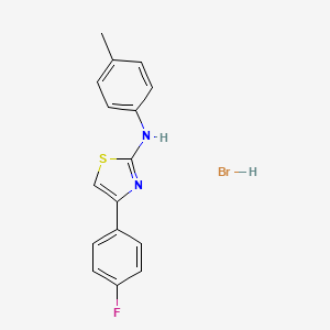 molecular formula C16H14BrFN2S B4888467 4-(4-fluorophenyl)-N-(4-methylphenyl)-1,3-thiazol-2-amine hydrobromide 