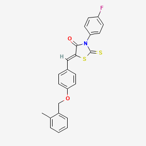 molecular formula C24H18FNO2S2 B4888482 3-(4-fluorophenyl)-5-{4-[(2-methylbenzyl)oxy]benzylidene}-2-thioxo-1,3-thiazolidin-4-one 