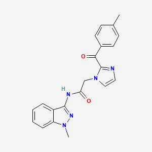 molecular formula C21H19N5O2 B4888493 2-[2-(4-methylbenzoyl)-1H-imidazol-1-yl]-N-(1-methyl-1H-indazol-3-yl)acetamide 