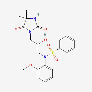molecular formula C21H25N3O6S B4888499 N-[3-(4,4-dimethyl-2,5-dioxo-1-imidazolidinyl)-2-hydroxypropyl]-N-(2-methoxyphenyl)benzenesulfonamide 