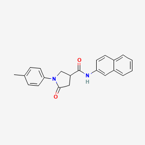 molecular formula C22H20N2O2 B4888513 1-(4-methylphenyl)-N-2-naphthyl-5-oxo-3-pyrrolidinecarboxamide 