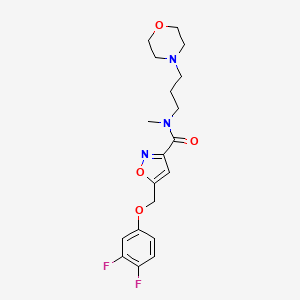 molecular formula C19H23F2N3O4 B4888546 5-[(3,4-difluorophenoxy)methyl]-N-methyl-N-[3-(4-morpholinyl)propyl]-3-isoxazolecarboxamide 