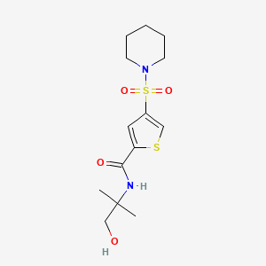 molecular formula C14H22N2O4S2 B4888552 N-(2-hydroxy-1,1-dimethylethyl)-4-(1-piperidinylsulfonyl)-2-thiophenecarboxamide 