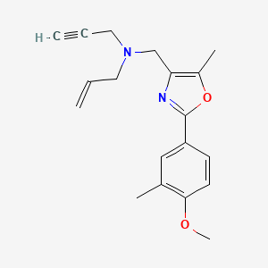 molecular formula C19H22N2O2 B4888556 N-{[2-(4-methoxy-3-methylphenyl)-5-methyl-1,3-oxazol-4-yl]methyl}-N-2-propyn-1-yl-2-propen-1-amine 