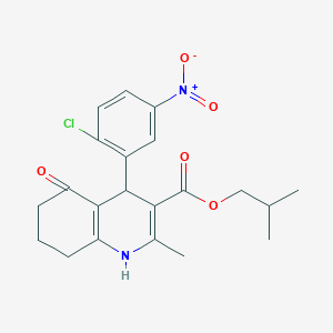 molecular formula C21H23ClN2O5 B4888567 isobutyl 4-(2-chloro-5-nitrophenyl)-2-methyl-5-oxo-1,4,5,6,7,8-hexahydro-3-quinolinecarboxylate 