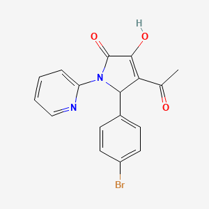 molecular formula C17H13BrN2O3 B4888571 4-acetyl-5-(4-bromophenyl)-3-hydroxy-1-(2-pyridinyl)-1,5-dihydro-2H-pyrrol-2-one 