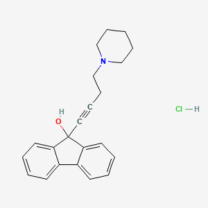 molecular formula C22H24ClNO B4888581 9-[4-(1-piperidinyl)-1-butyn-1-yl]-9H-fluoren-9-ol hydrochloride 