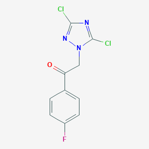molecular formula C10H6Cl2FN3O B488859 2-(3,5-dichloro-1H-1,2,4-triazol-1-yl)-1-(4-fluorophenyl)ethanone CAS No. 727386-82-5