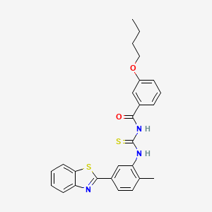 molecular formula C26H25N3O2S2 B4888590 N-({[5-(1,3-benzothiazol-2-yl)-2-methylphenyl]amino}carbonothioyl)-3-butoxybenzamide 