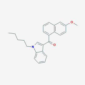 molecular formula C25H25NO2 B048886 Methanone, (6-methoxy-1-naphthalenyl)(1-pentyl-1H-indol-3-yl)- CAS No. 824961-41-3