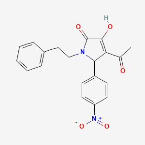 molecular formula C20H18N2O5 B4888609 4-acetyl-3-hydroxy-5-(4-nitrophenyl)-1-(2-phenylethyl)-1,5-dihydro-2H-pyrrol-2-one 