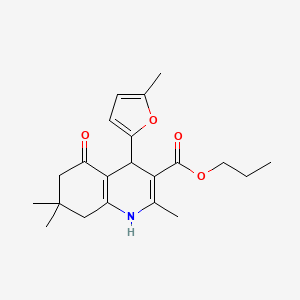molecular formula C21H27NO4 B4888625 propyl 2,7,7-trimethyl-4-(5-methyl-2-furyl)-5-oxo-1,4,5,6,7,8-hexahydro-3-quinolinecarboxylate 