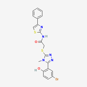 molecular formula C20H16BrN5O2S2 B4888644 2-{[5-(5-bromo-2-hydroxyphenyl)-4-methyl-4H-1,2,4-triazol-3-yl]thio}-N-(4-phenyl-1,3-thiazol-2-yl)acetamide 