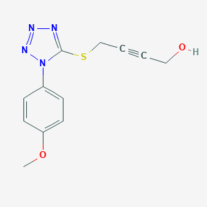molecular formula C12H12N4O2S B488865 4-{[1-(4-methoxyphenyl)-1H-tetrazol-5-yl]sulfanyl}but-2-yn-1-ol CAS No. 727386-33-6