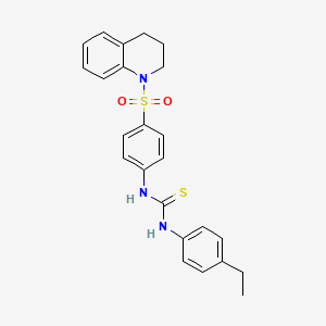 molecular formula C24H25N3O2S2 B4888673 N-[4-(3,4-dihydro-1(2H)-quinolinylsulfonyl)phenyl]-N'-(4-ethylphenyl)thiourea 