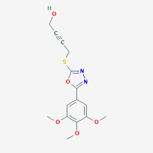 molecular formula C15H16N2O5S B488869 4-{[5-(3,4,5-Trimethoxyphenyl)-1,3,4-oxadiazol-2-yl]sulfanyl}but-2-yn-1-ol CAS No. 727386-48-3