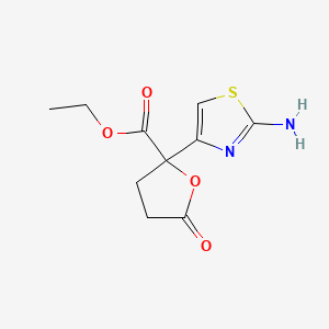 molecular formula C10H12N2O4S B4888694 ethyl 2-(2-amino-1,3-thiazol-4-yl)-5-oxotetrahydro-2-furancarboxylate 
