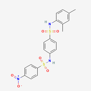 molecular formula C20H19N3O6S2 B4888707 N-(4-{[(2,4-dimethylphenyl)amino]sulfonyl}phenyl)-4-nitrobenzenesulfonamide 