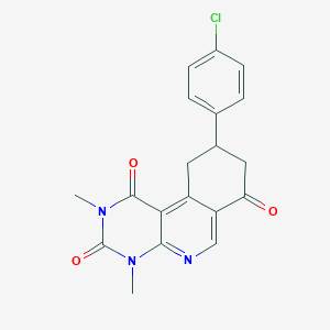 molecular formula C19H16ClN3O3 B4888715 9-(4-chlorophenyl)-2,4-dimethyl-9,10-dihydropyrimido[4,5-c]isoquinoline-1,3,7(2H,4H,8H)-trione 