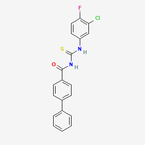 molecular formula C20H14ClFN2OS B4888742 N-{[(3-chloro-4-fluorophenyl)amino]carbonothioyl}-4-biphenylcarboxamide 