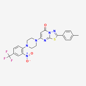 molecular formula C23H19F3N6O3S B4888754 2-(4-methylphenyl)-7-{4-[2-nitro-4-(trifluoromethyl)phenyl]-1-piperazinyl}-5H-[1,3,4]thiadiazolo[3,2-a]pyrimidin-5-one 