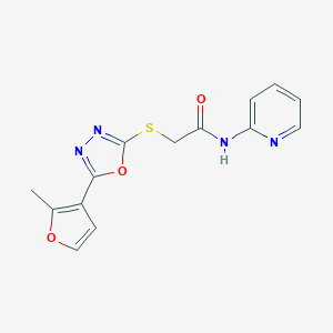 molecular formula C14H12N4O3S B488876 2-{[5-(2-methyl-3-furyl)-1,3,4-oxadiazol-2-yl]sulfanyl}-N-(2-pyridinyl)acetamide CAS No. 825610-72-8