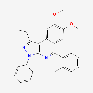 molecular formula C27H25N3O2 B4888760 1-ethyl-7,8-dimethoxy-5-(2-methylphenyl)-3-phenyl-3H-pyrazolo[3,4-c]isoquinoline 