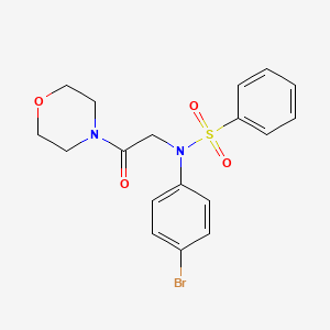 molecular formula C18H19BrN2O4S B4888791 N-(4-bromophenyl)-N-[2-(4-morpholinyl)-2-oxoethyl]benzenesulfonamide 