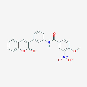 molecular formula C23H16N2O6 B4888793 4-methoxy-3-nitro-N-[3-(2-oxo-2H-chromen-3-yl)phenyl]benzamide 
