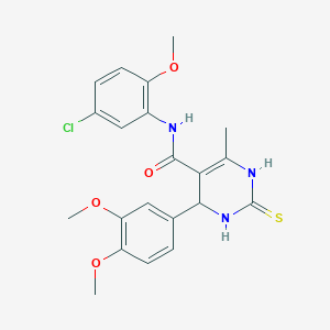 molecular formula C21H22ClN3O4S B4888804 N-(5-chloro-2-methoxyphenyl)-4-(3,4-dimethoxyphenyl)-6-methyl-2-thioxo-1,2,3,4-tetrahydro-5-pyrimidinecarboxamide 