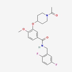 molecular formula C22H24F2N2O4 B4888818 3-[(1-acetyl-4-piperidinyl)oxy]-N-(2,5-difluorobenzyl)-4-methoxybenzamide 